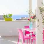 Terrazzo con vista mare, colazione in terrazzo, vista sul Golfo di castellammare, porto