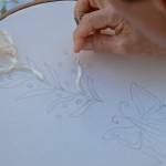 Particolare ricamo a mano Sicilia