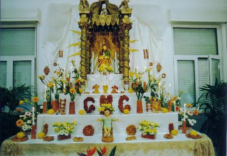 Altari di San Giuseppe a Balestrate, tradizioni religiose siciliane, mense di San Giuseppe, vampate di San Giuseppe