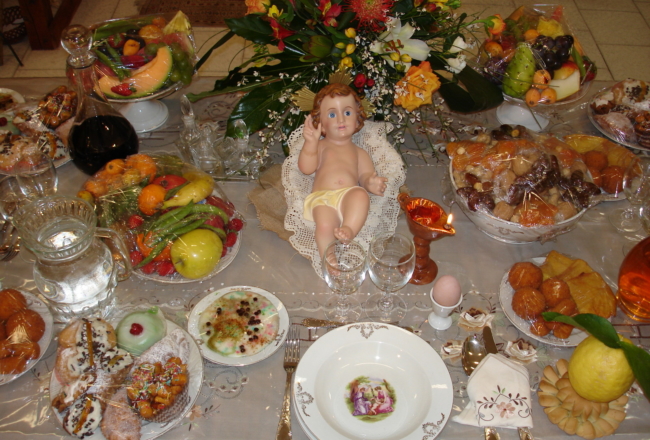 Particolari mensa di San Giuseppe Mensa di San Giuseppe, dolci e pietanze tipiche Balestrate, Sicilia